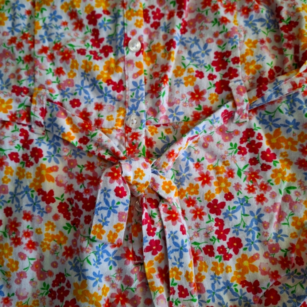 Old Navy Floral Kids Romper Jumpsuit Sleeveless XL (14-16) NEW - Picture 2 of 3